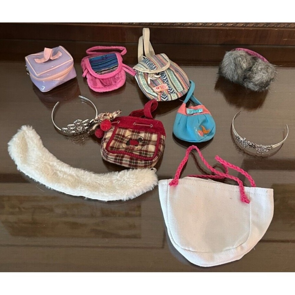Lot Of 18" Doll Clothes & Accessories by Battat Our Generation Bags Headbands